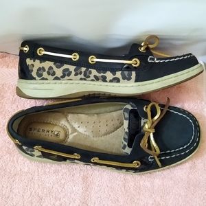 Sperry Top-sider sz. 5.5M BLK/🐆 print